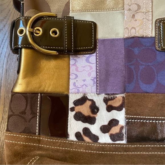 VTG Y2K Coach Eva Patchwork Purple Collectable Limited Edition 4 Way ShoulderBag - Picture 8 of 14